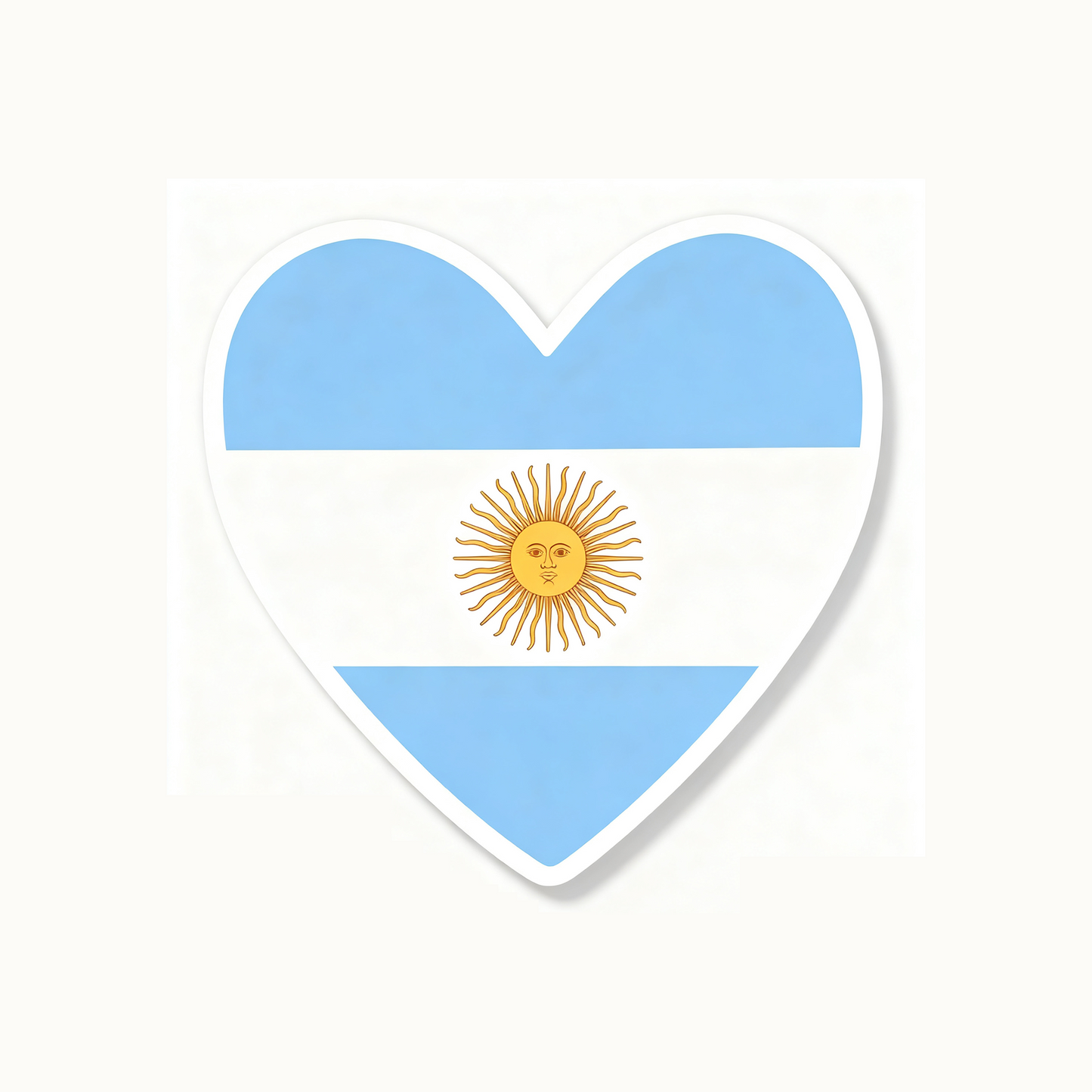 4 PACK Argentina Flag heart waterproof Matte vinyl sticker paper Argentinian