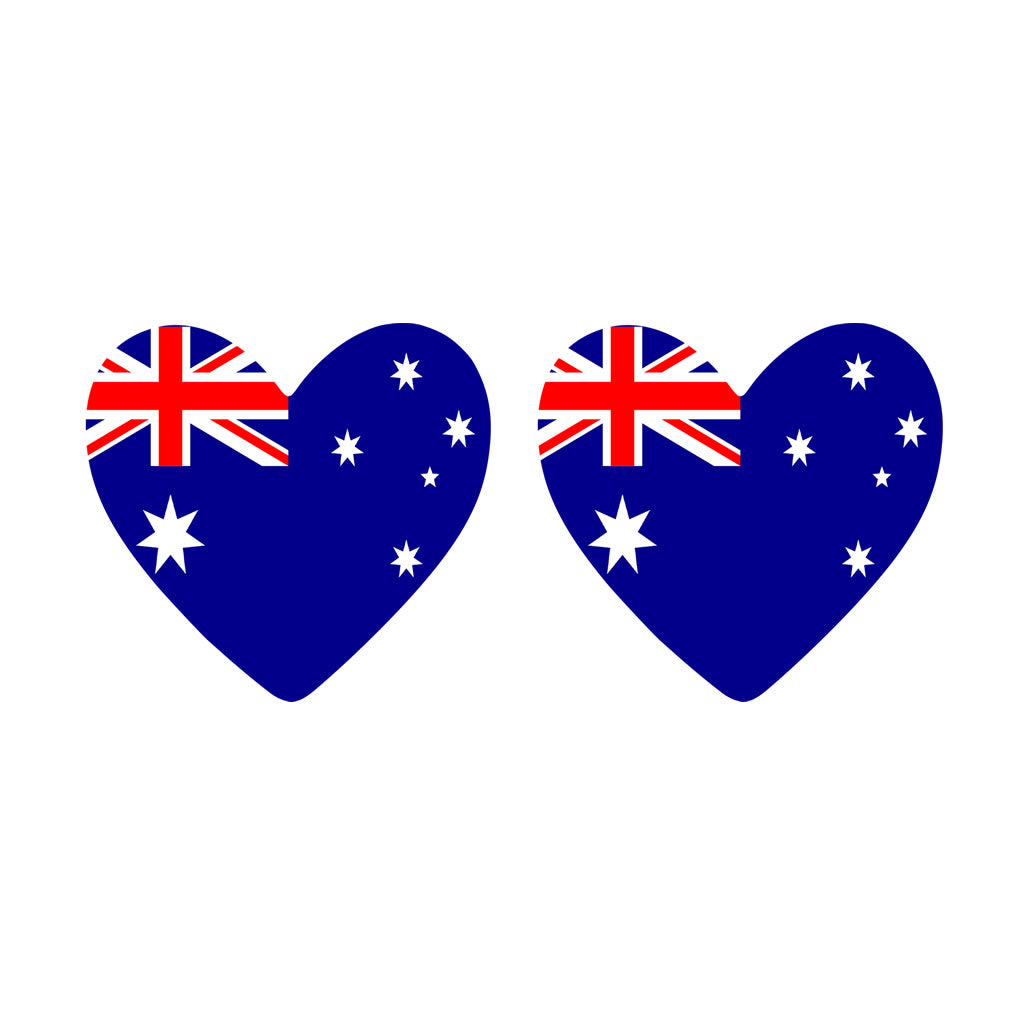 2 x Australia Flag Heart Temporary Tattoo Australian Flag Aussie
