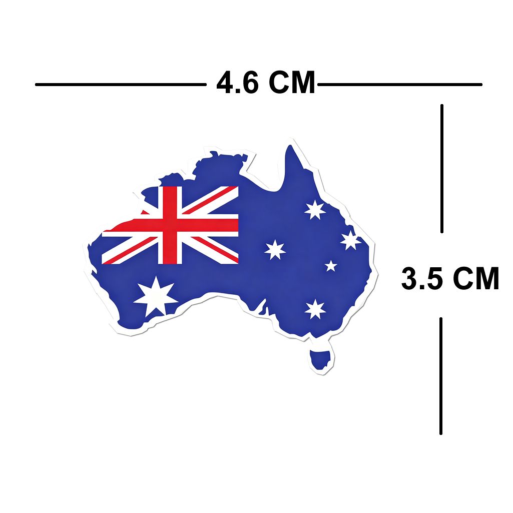 4 PACK Australia Map waterproof Matte vinyl sticker Australian team Flag
