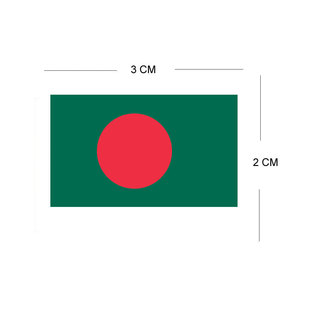 Set of 4 Bangladesh Flag Iron on Screen Print Transfers for Fabrics Bengali Flag