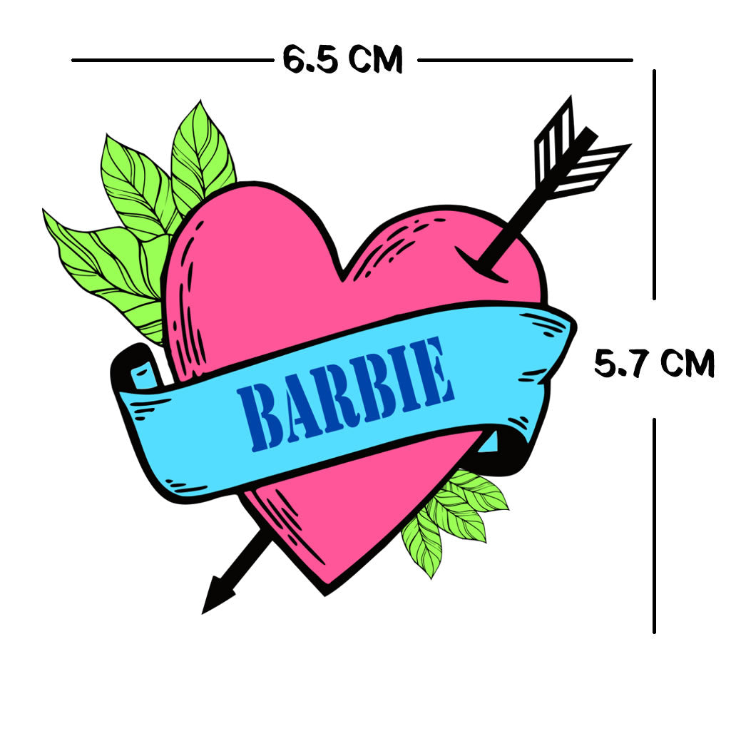 Barbie HEART arrow Temporary Tattoo long lasting love valentines day