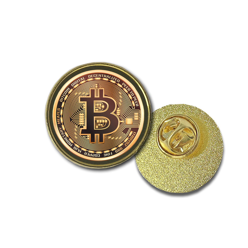 Bitcoin Metal pins badge Greek evil eye badges crypto coin currency pin