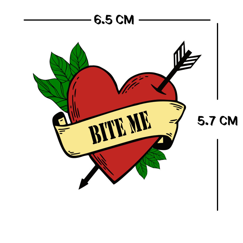Bite me HEART arrow Temporary Tattoo long lasting love valentines day
