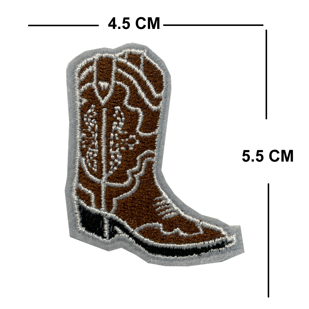 Set of 5 Cowboy Core Embroidery Patch Iron on or Sew on Embroidered Motif Transfer sheriff shoe horse boots bull skull