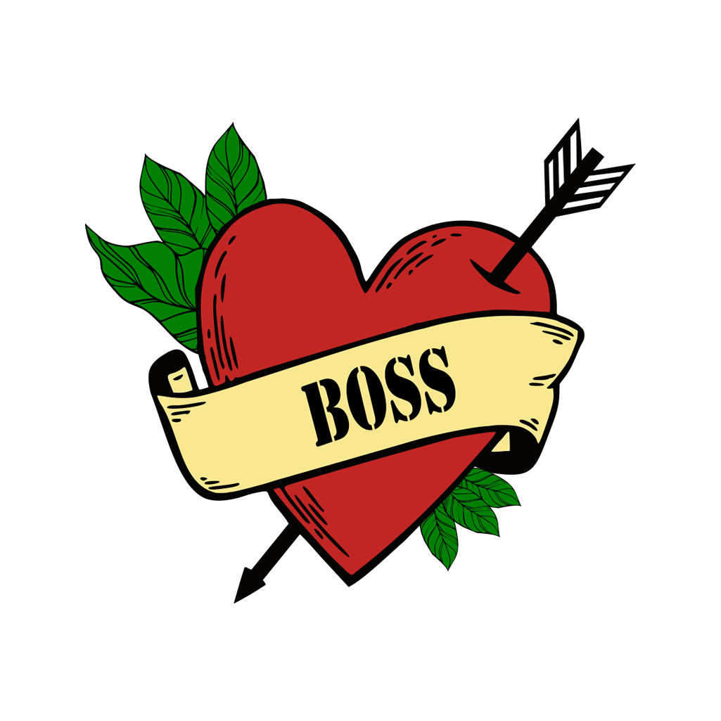 BOSS Heart arrow TEMPORARY TATTOO waterproof lasts approx a week leader chief head honcho