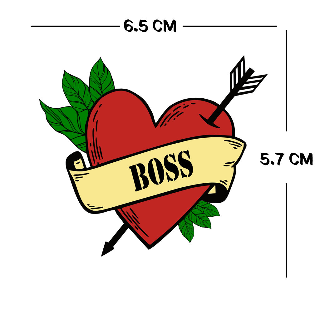 BOSS Heart arrow TEMPORARY TATTOO waterproof lasts approx a week leader chief head honcho
