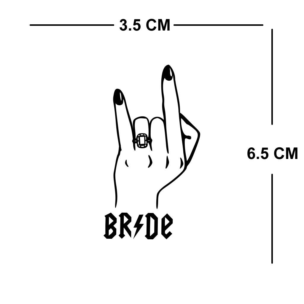 Bride Temporary Tattoo neck face arm hand body art engagement ring rock n roll