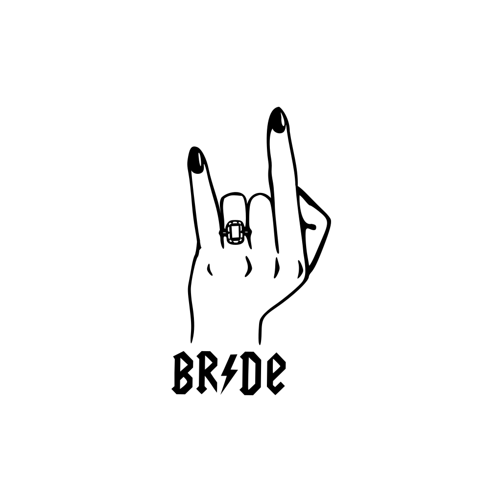 Bride Temporary Tattoo neck face arm hand body art engagement ring rock n roll