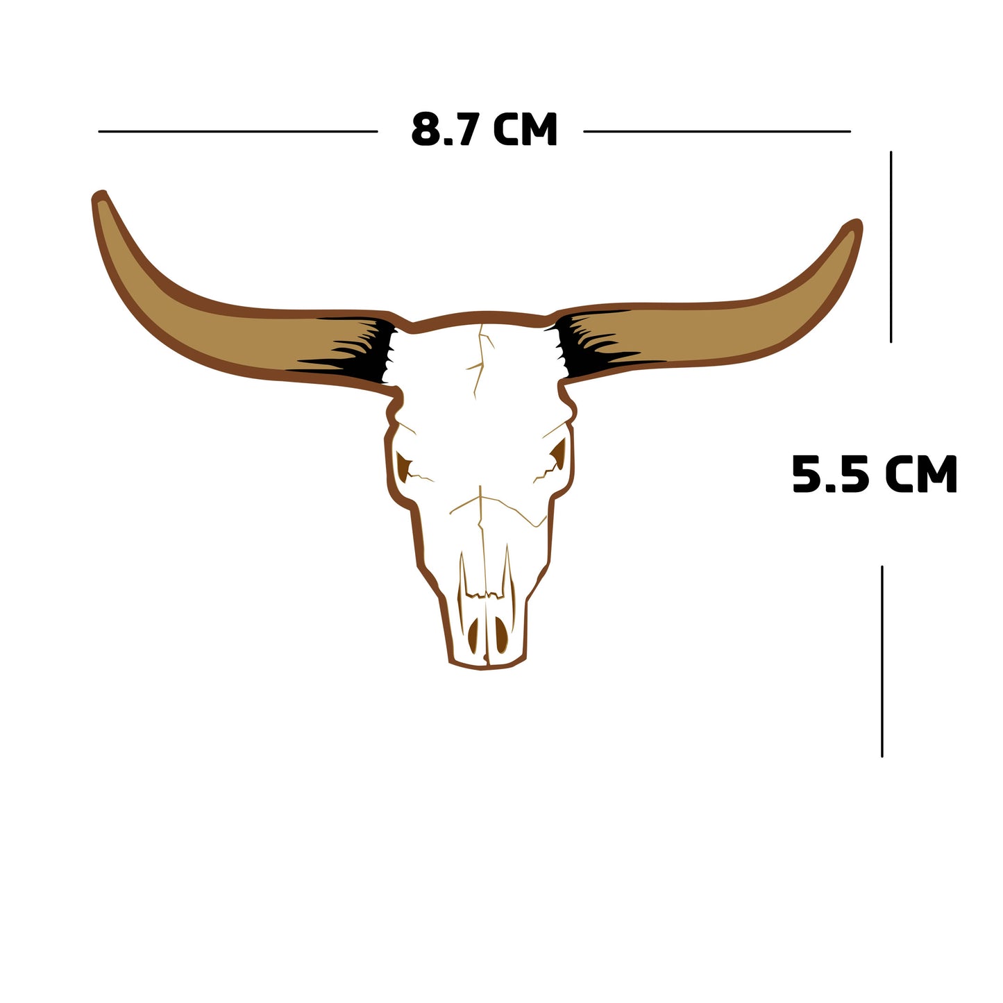 Bull Skull Iron on DIY Screen Print Transfer patch for fabric long horn