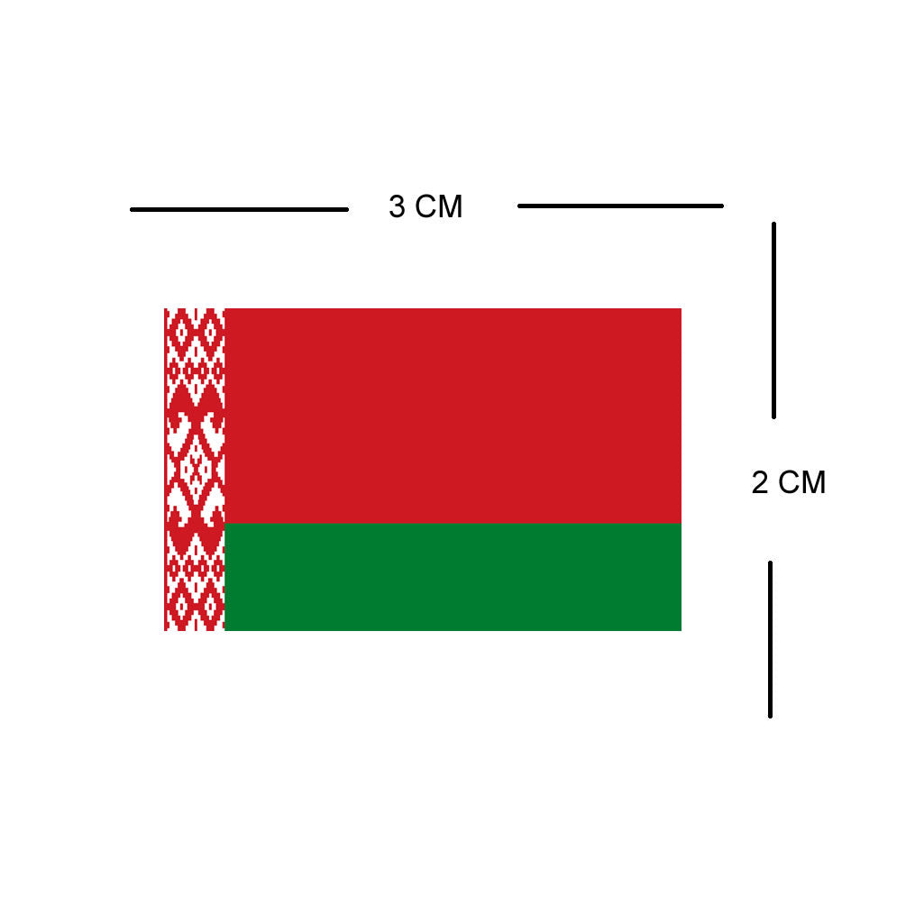 Set of 4 Belarus Flag Iron on Screen Print Transfers for Fabrics Machine Washable Belarusian Flag patch