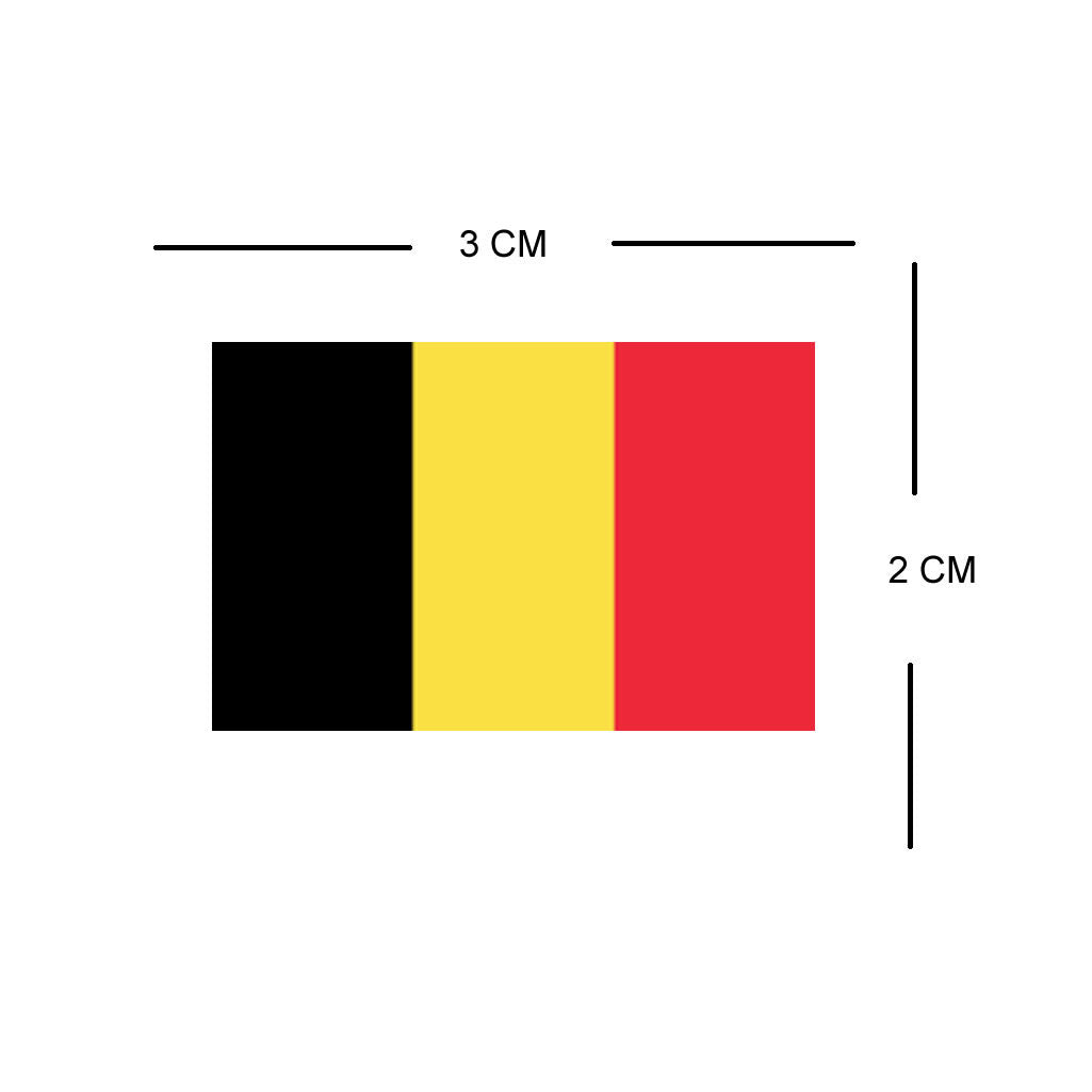 Set of 4 Belgium Flag Iron on Screen Print Transfers for Fabrics Machine Washable Belgian Flag patch