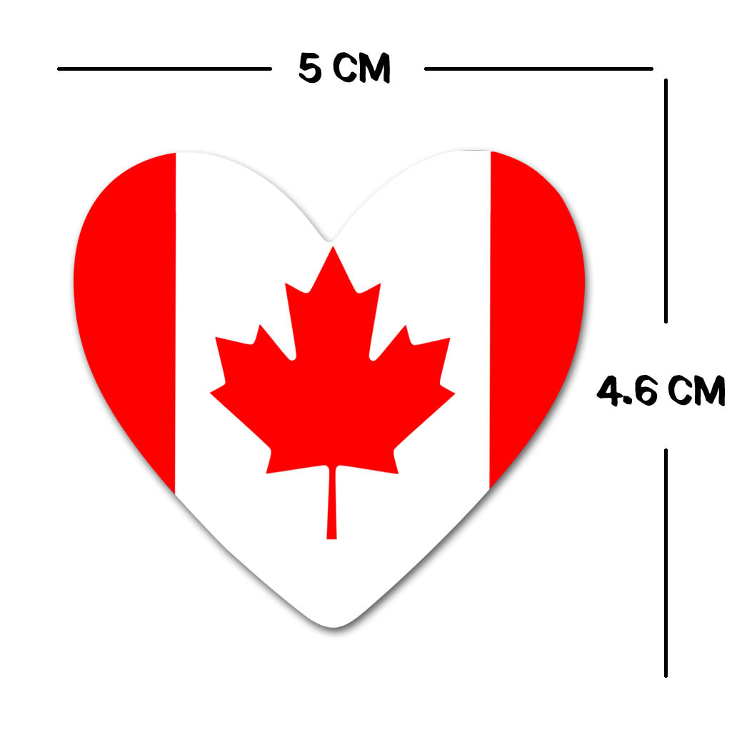 2 x Canada Flag Heart Temporary Tattoo Canadian Team support