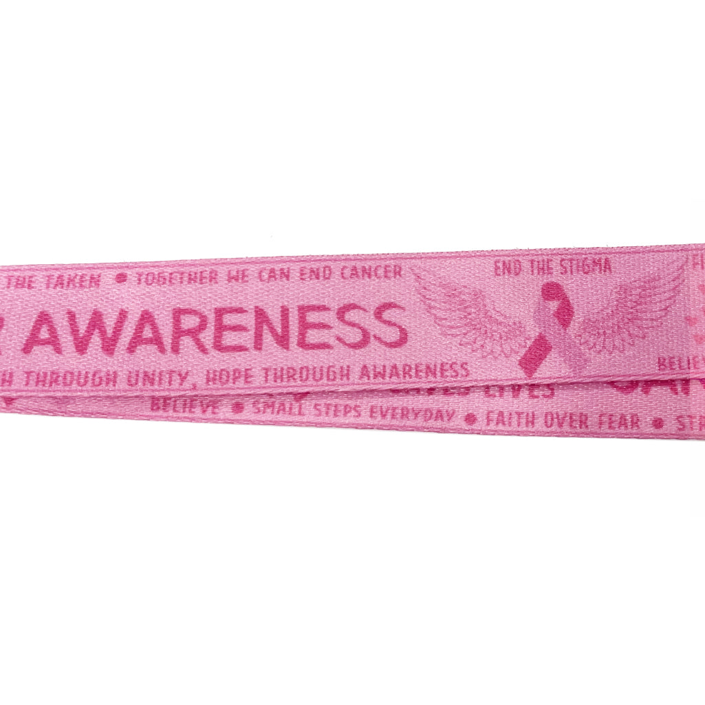 Cancer awareness Double clip adjustable Lanyard neck strap ID holder phone bag