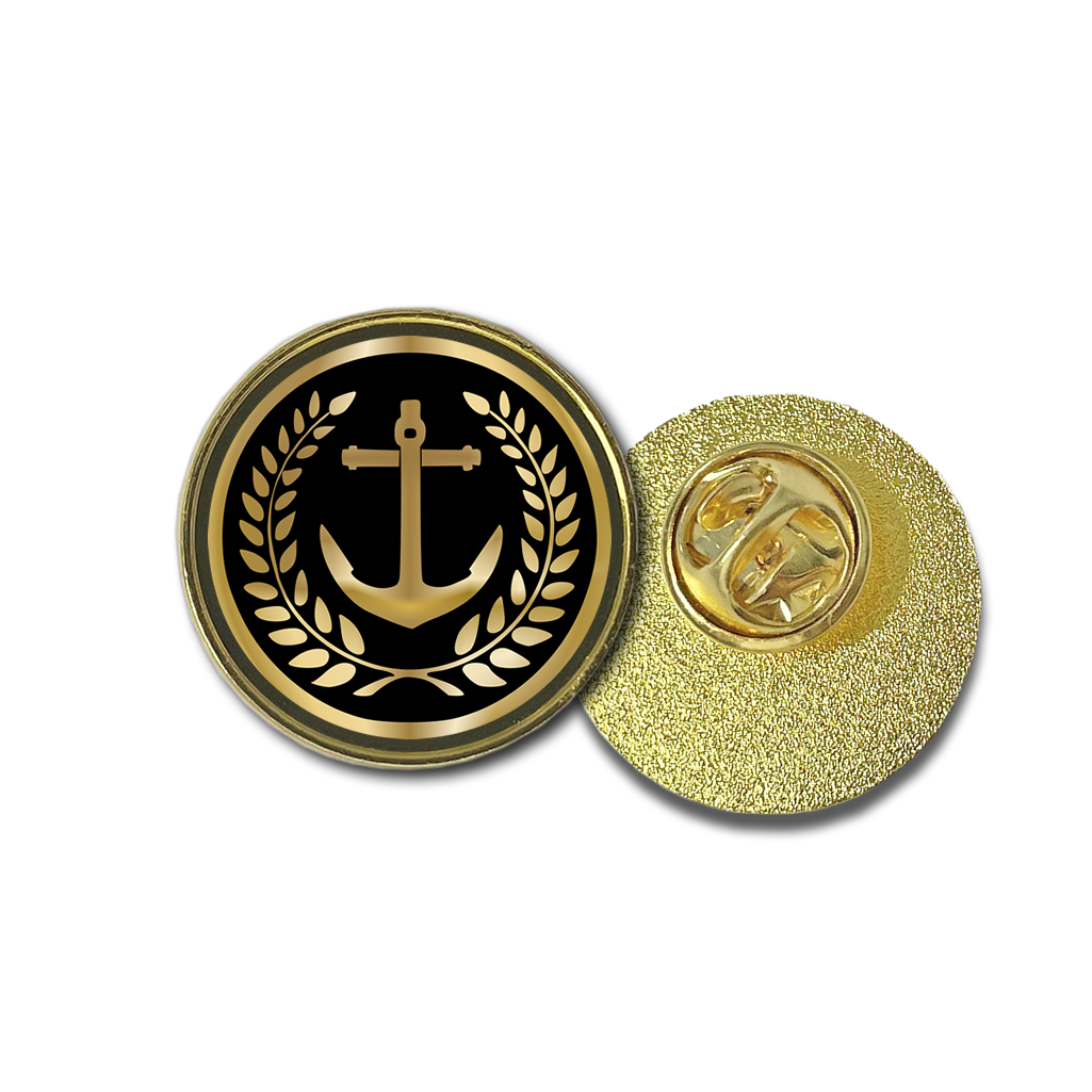 Captain badge Metal pins emblem Pin symbol Anchor wreath