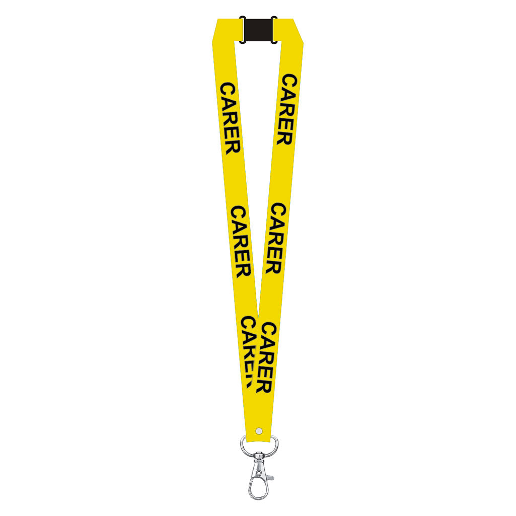 Carer printed Lanyard neck strap, ID HOLDER included Safety Breakaway Clip UK Stock health care key worker staff