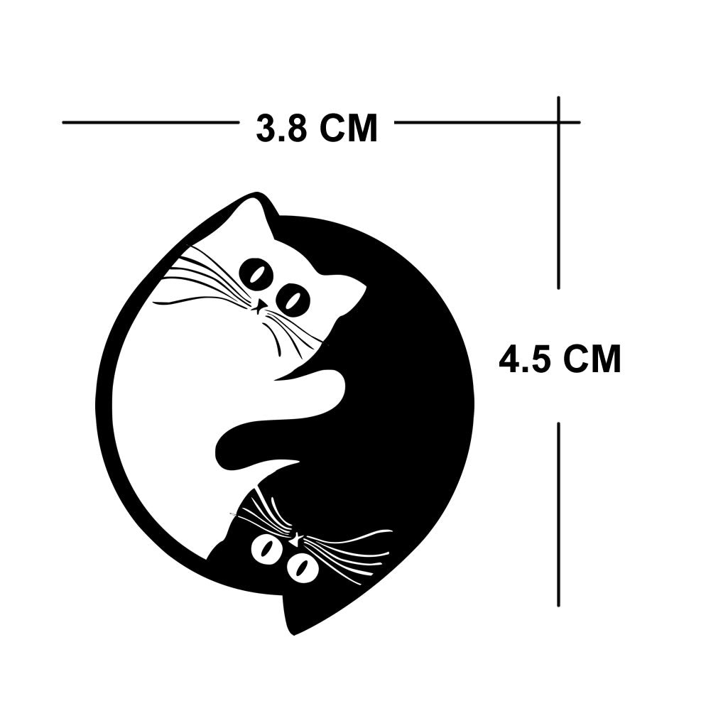 Set of 4 x Cat Ying yang Screen print iron on transfers for fabrics