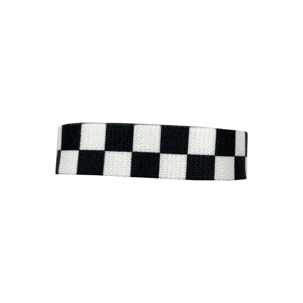Chequered flag elastic Wrist band wristband sports racing flag black and white