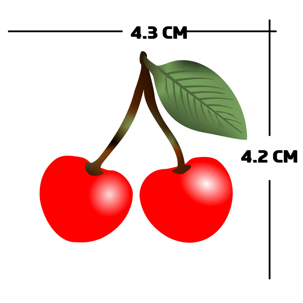 RED Cherry TEMPORARY TATTOO long lasting waterproof cherries fruit