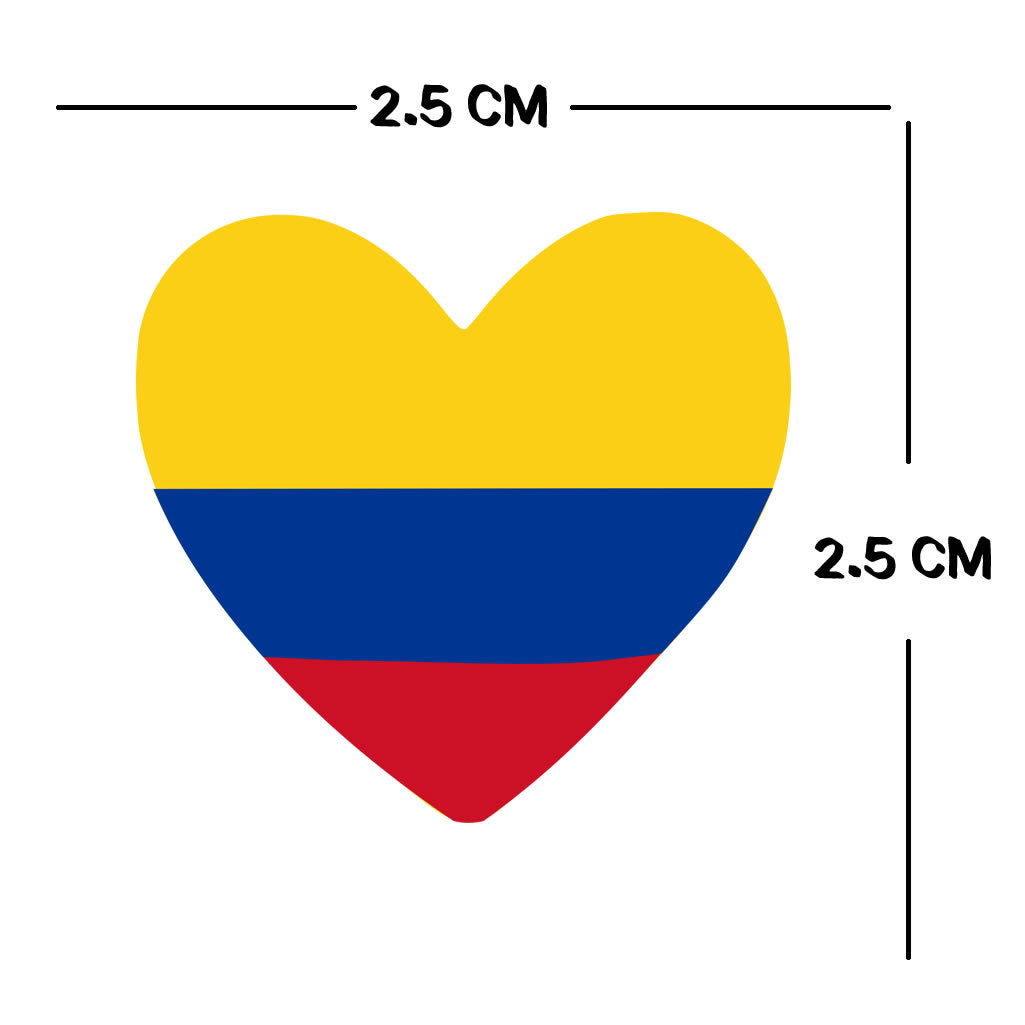 4 X Colombia flag Heart Iron on Screen Print transfer Machine Washable Colombian Team