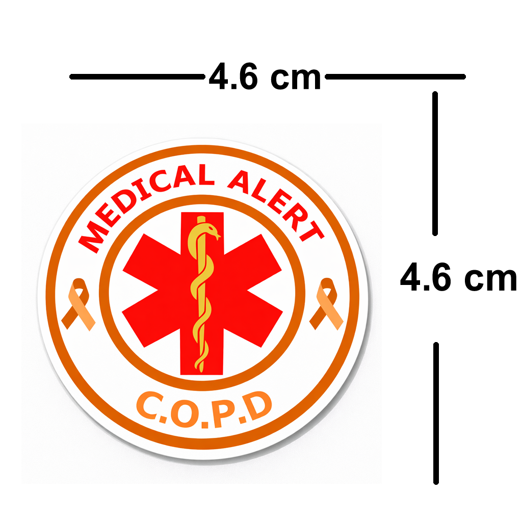 4 PACK Medical Alert COPD awareness waterproof Matte vinyl sticker