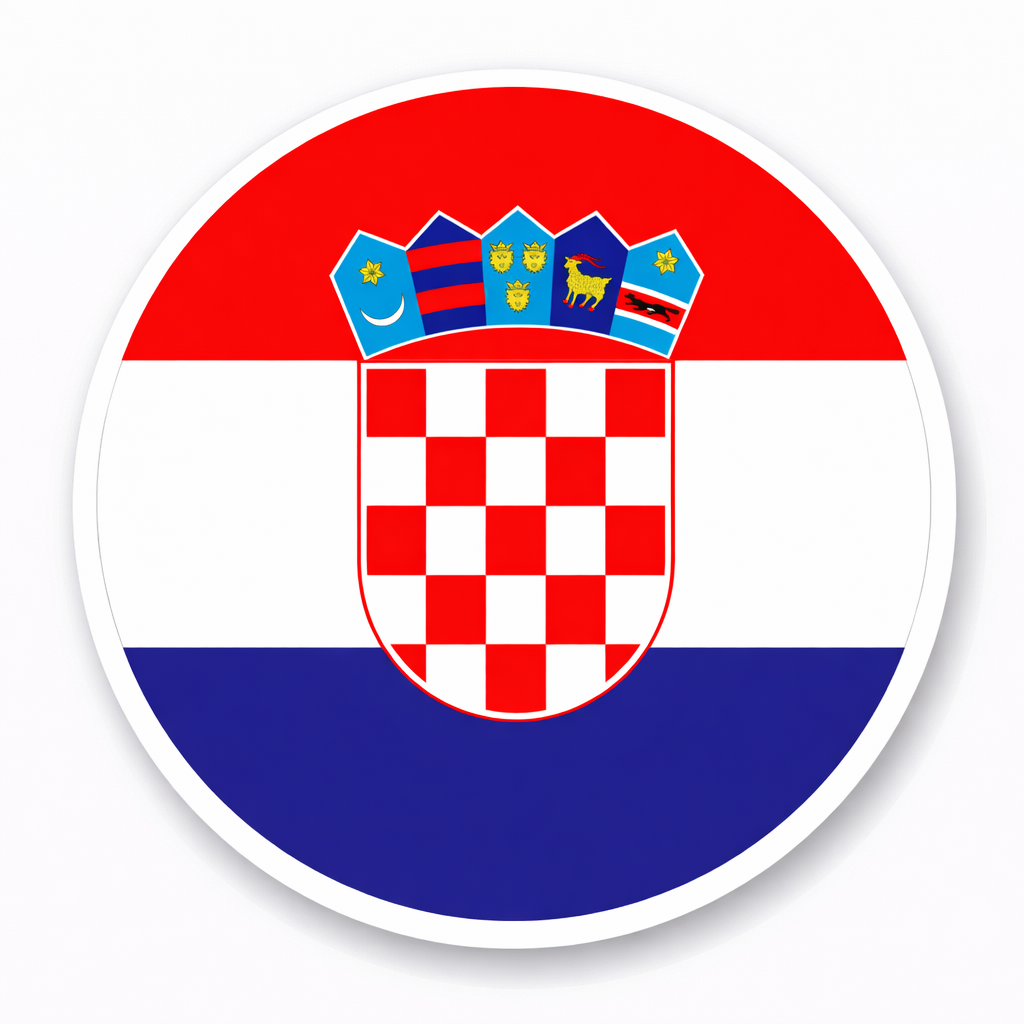 4 PACK Croatia Flag waterproof Matte vinyl sticker Croatian Team