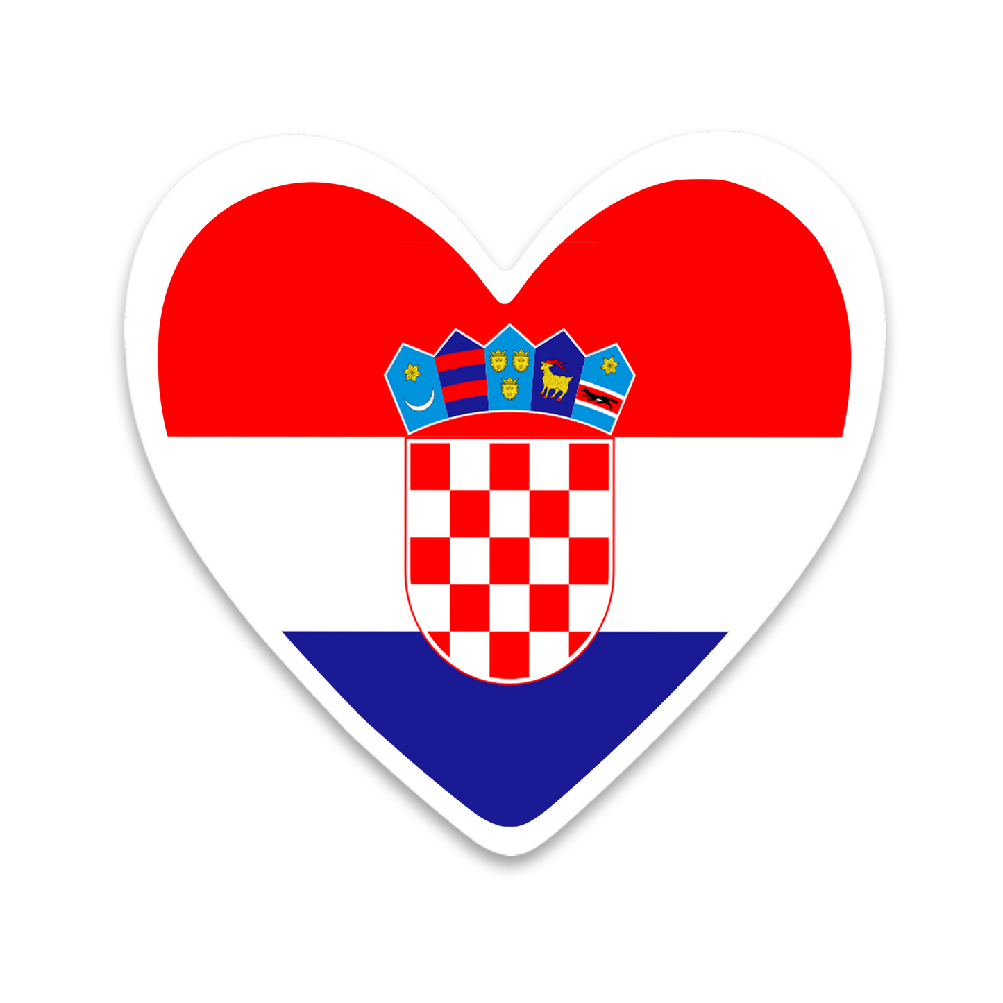 4 PACK Croatia Flag heart waterproof Matte vinyl sticker paper Croatian Team
