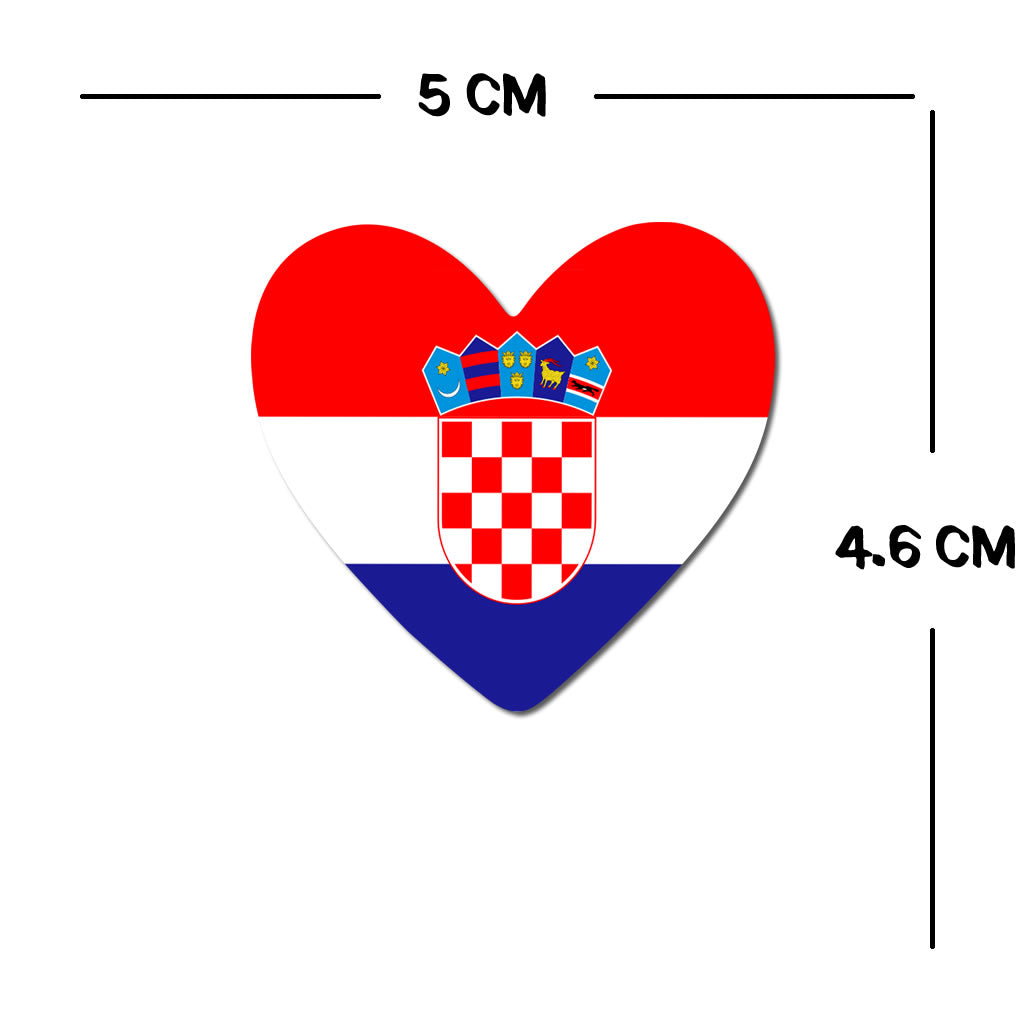 2 x Croatia Flag Heart Temporary Tattoo Croatian Team support