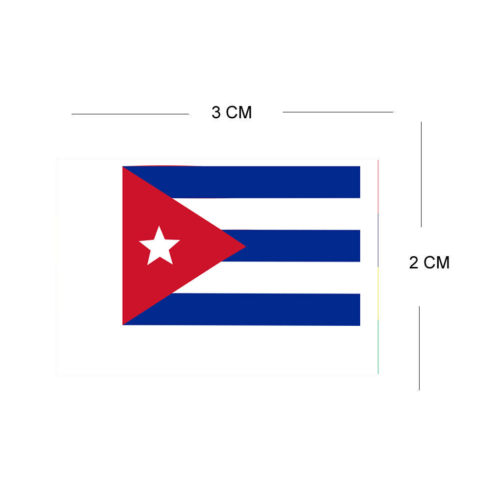 Set of 4 Cuba Flag Iron on Screen Print Transfers for Fabrics Cuban Flag