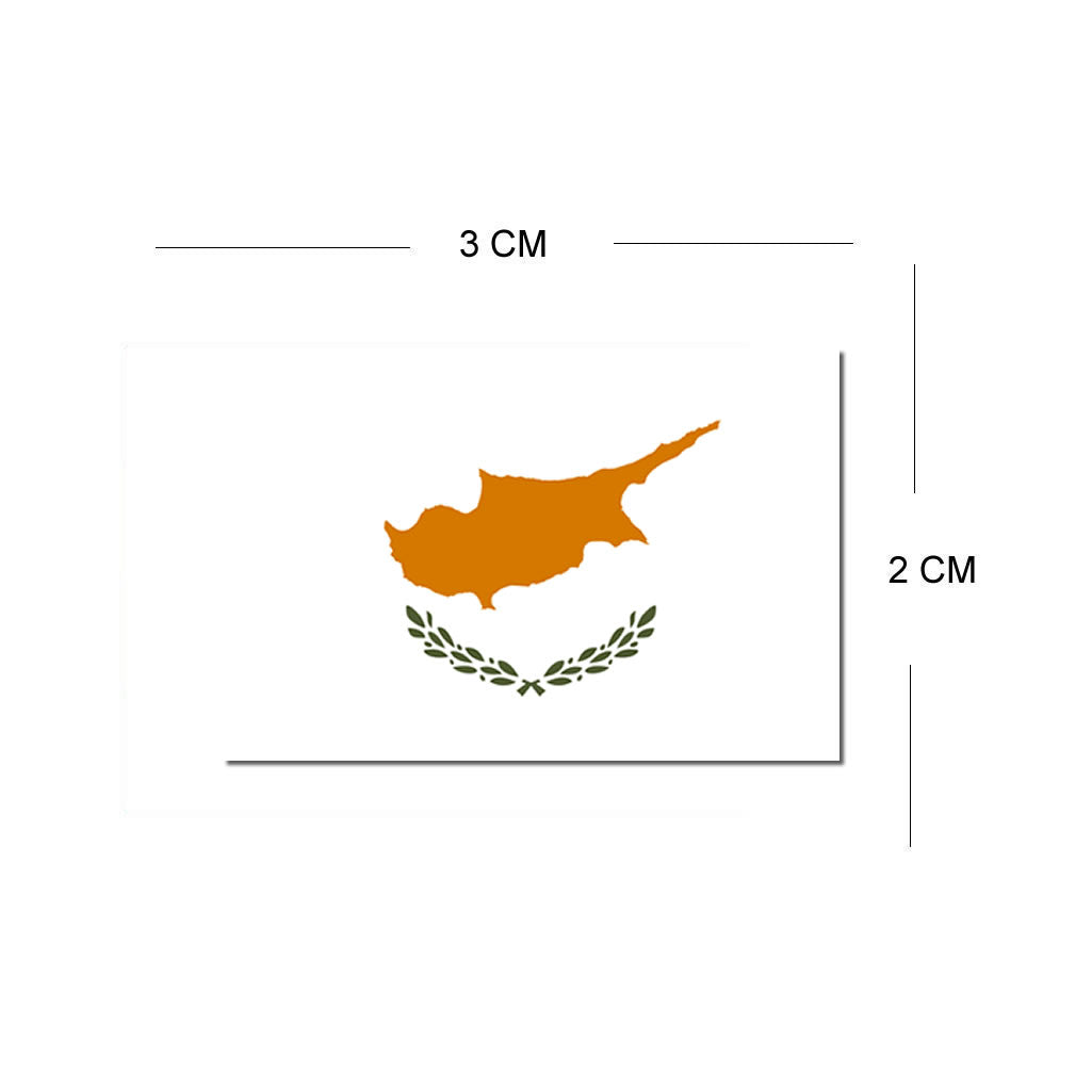 Set of 4 Cyprus Flag Iron on Screen Print Transfers for Fabrics Cypriot Flag