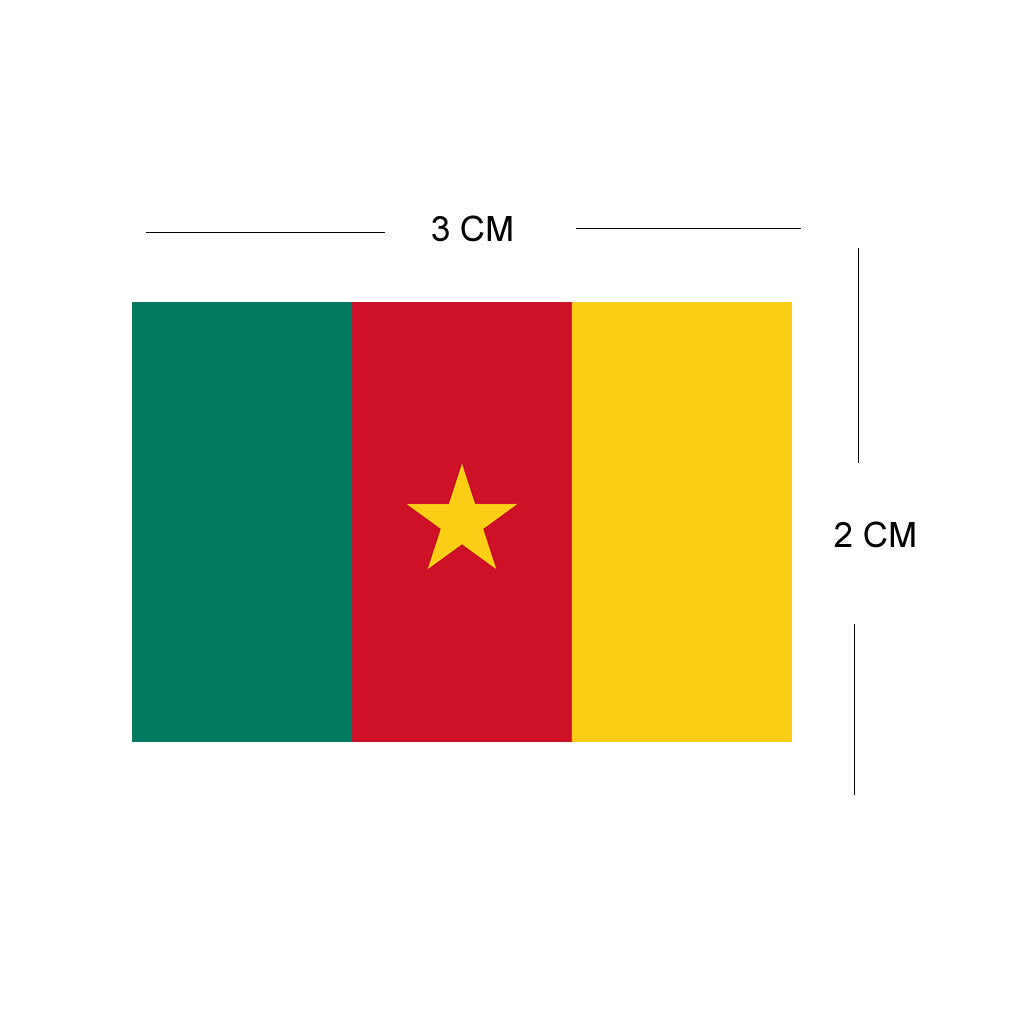 Set of 4 x Cameroon Flag Iron on Screen Print Transfer for fabric Machine Washable Cameroonian Flag