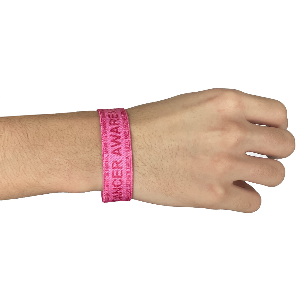 Cancer awareness elastic Wrist band wristband Key tag Set pink ribbon butterfly