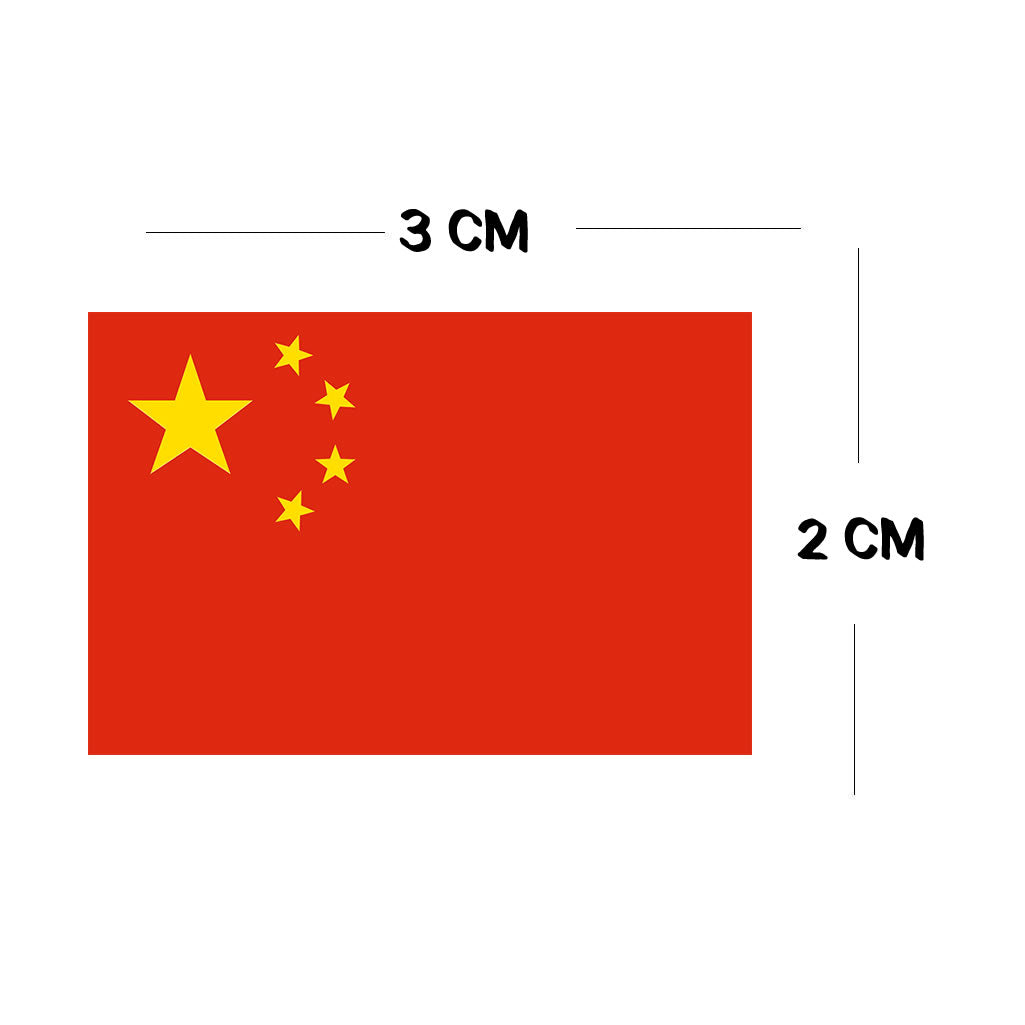 Set of 4 x China Flag Iron on Screen Print for fabric Machine Washable Transfer Chinese Team