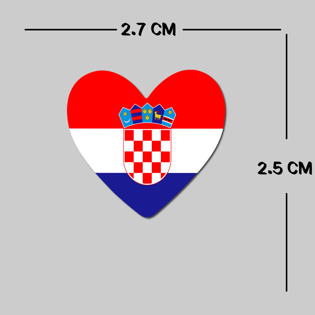 Set of 4 x Croatia Flag Heart Iron on Transfer for fabric Croatian Team
