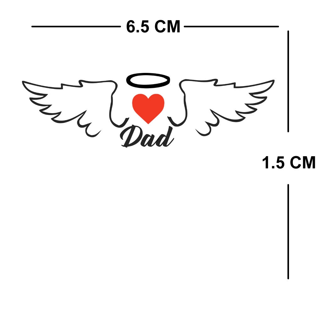 DAD wings Temporary Tattoo Rip in memory of father heart halo heaven
