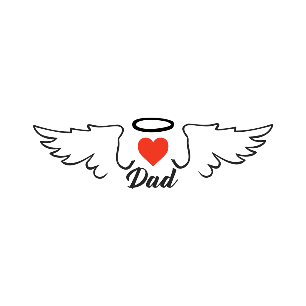 DAD wings Temporary Tattoo Rip in memory of father heart halo heaven