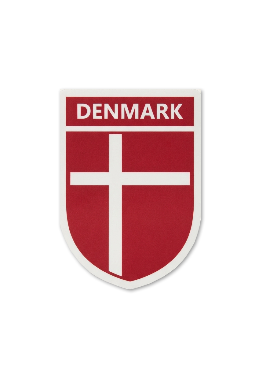 2 PACK Denmark Flag crest waterproof Gloss vinyl sticker Danish Team