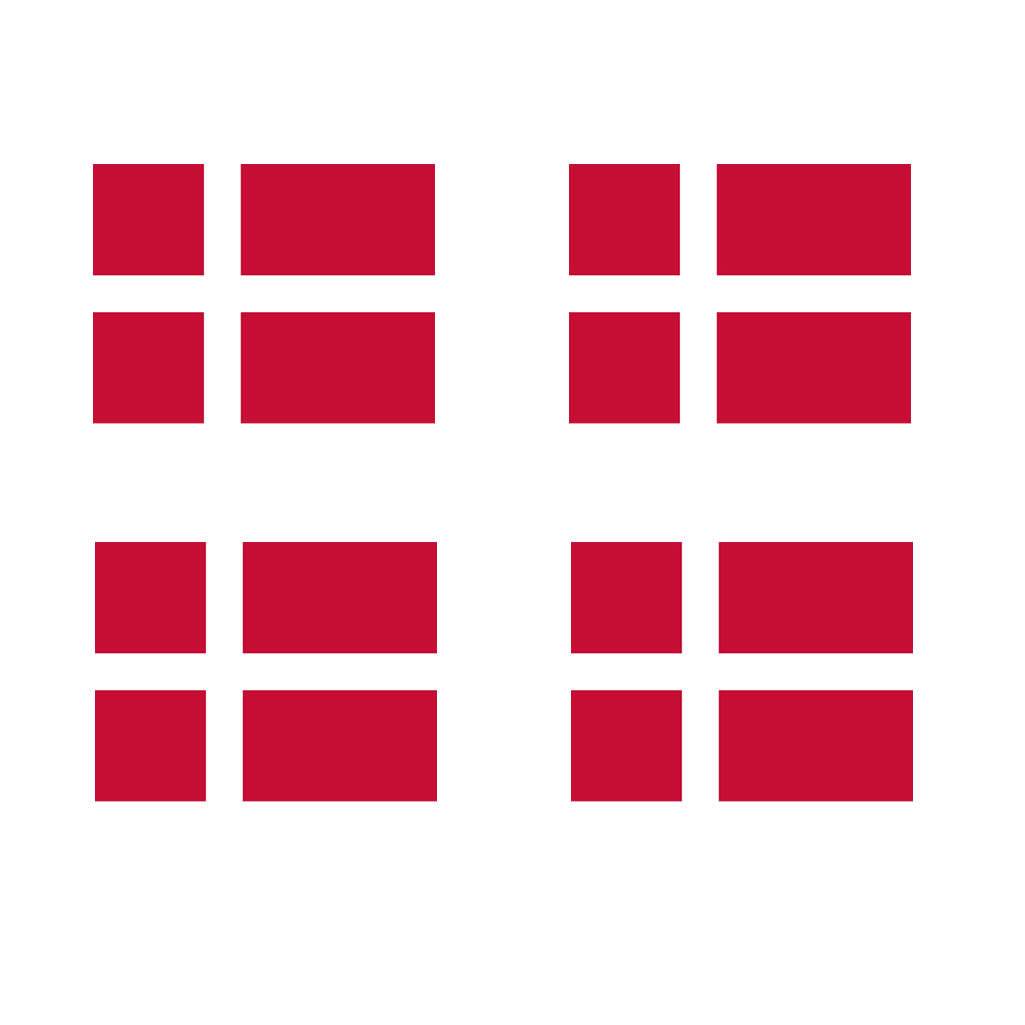 Set of 4 Denmark Flag Iron on Screen Print Transfers for Fabrics Danish Flag