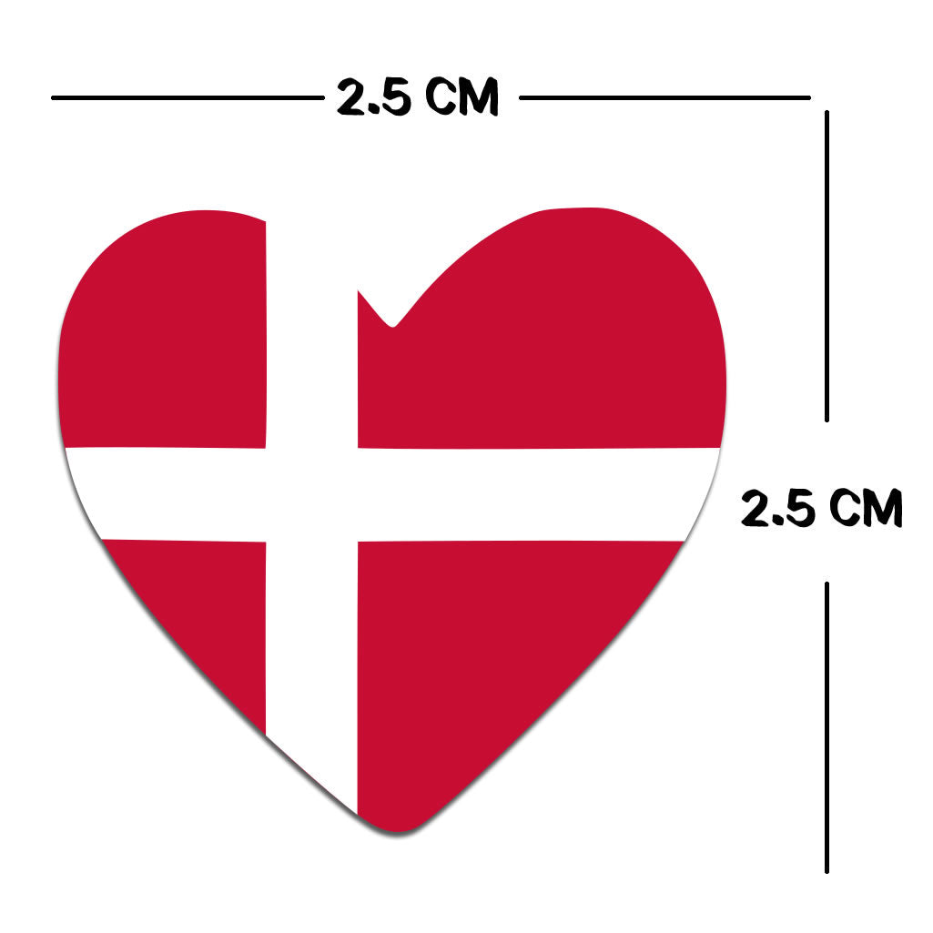 4 X Denmark flag Heart Iron on Screen Print transfer Machine Washable Danish