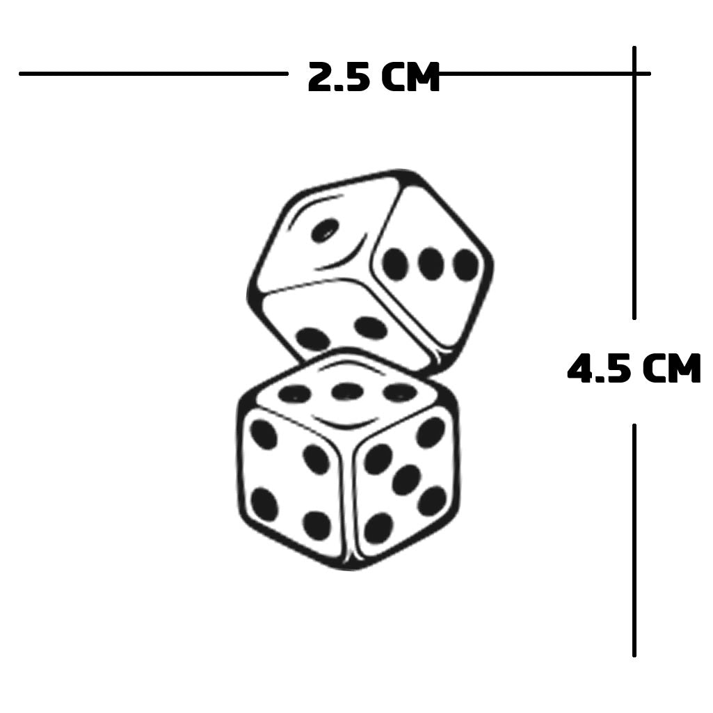 Dice TEMPORARY TATTOO long lasting waterproof spades player tat