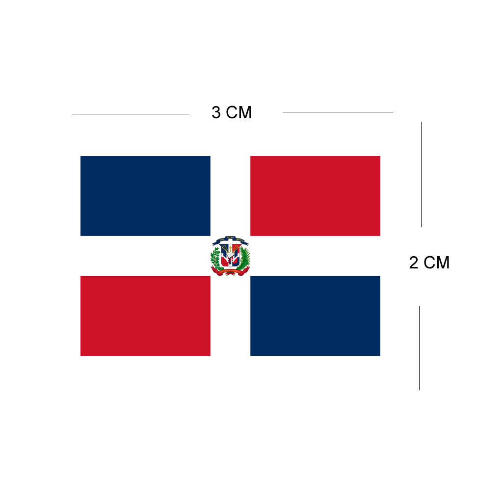 Set of 4 Dominican Republic Flag Iron on Screen Print Transfers for Fabrics Machine Washable Dominican Republic Flag patch
