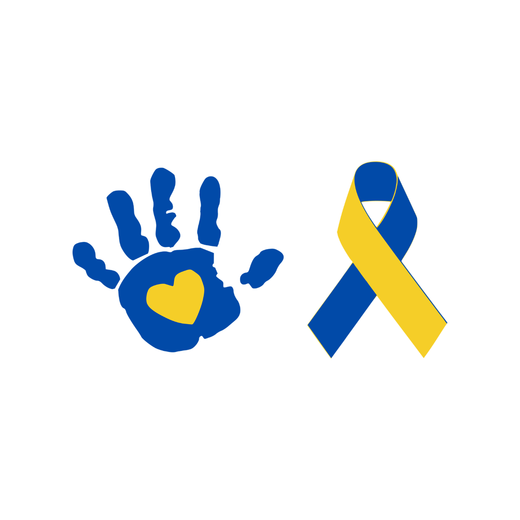2X Down syndrome awareness Temporary Tattoo Body art ribbon heart palm print