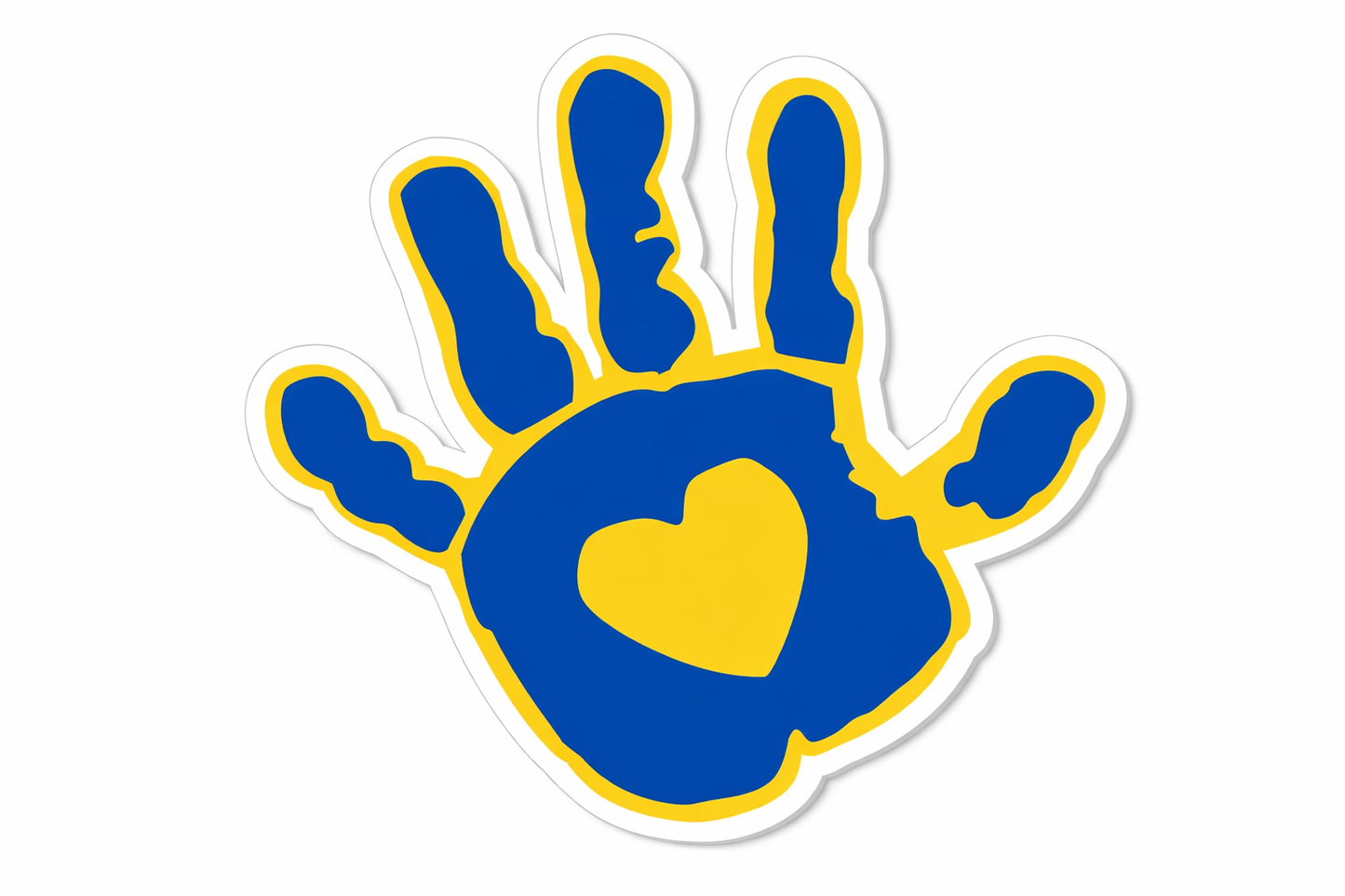 4 PACK Down Syndrome Awareness palm heart waterproof Matte vinyl sticker