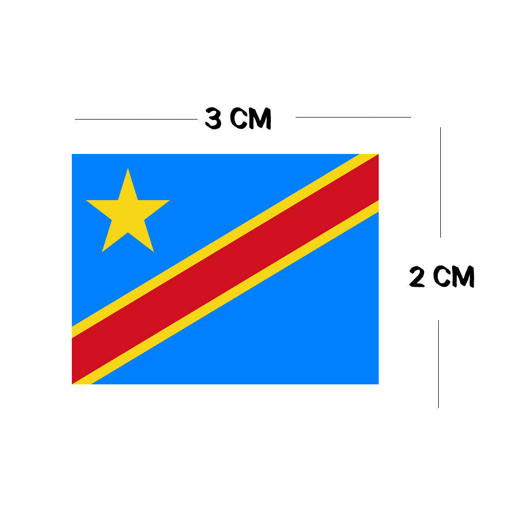 Set of 4 x Democratic Republic of the Congo Iron on Flags
