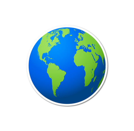 4 PACK Planet Earth / Globe waterproof Matte vinyl sticker paper world map