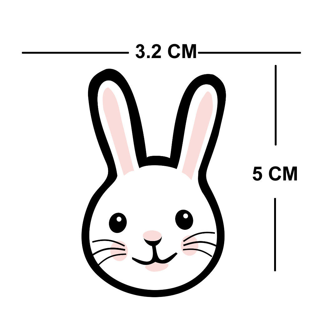 2 X Bunny head Iron on Transfer for fabrics cute rabbit hare