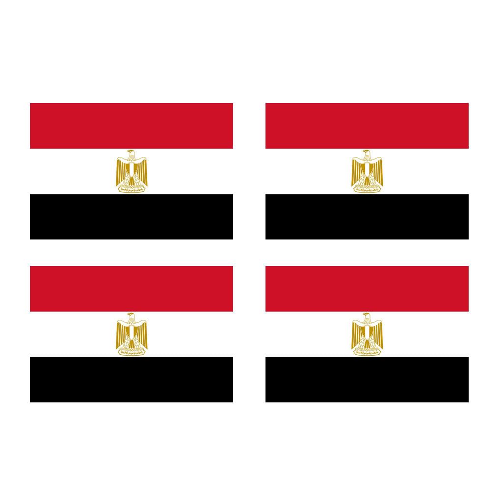 Set of 4 Egypt Flag Iron on Screen Print Transfers for Fabrics Machine Washable Egyptician Flag patch