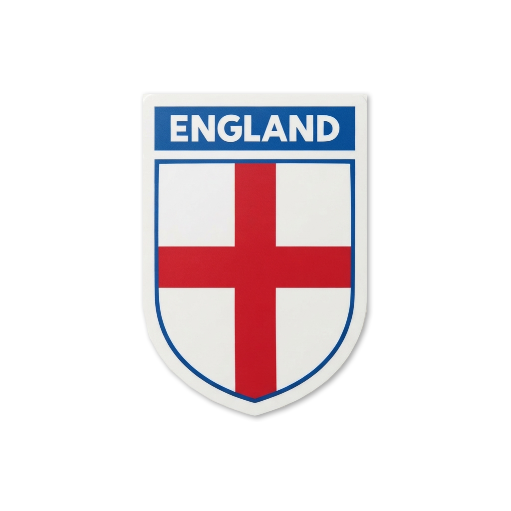 2 PACK English Flag crest waterproof Gloss vinyl sticker England Team
