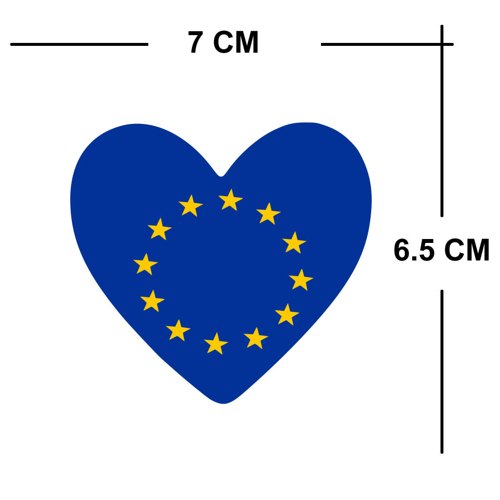 European Flag Heart Iron on transfer