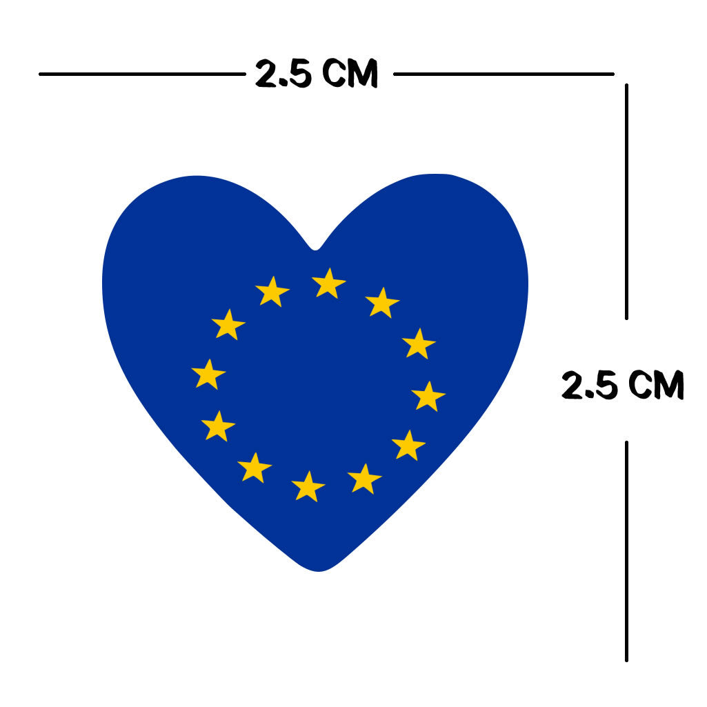 4 X Europe flag Heart Iron on transfer