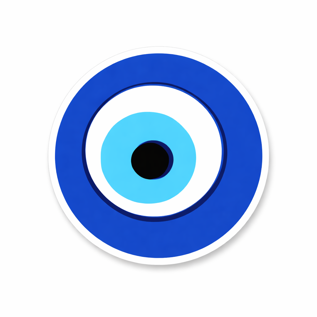 Evil Eye Protection Waterproof Matte vinyl Sticker Pack (4 pcs) Blue Nazar